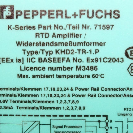 Pepperl+Fuchs 71597 RTD Amplifier Widerstandsmeßumformer KHD2-TR-1.P / Neu OVP - Maranos.de