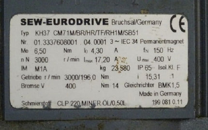 SEW-Eurodrive KH37 CM71M/BR/HR/TF/RH1M/SB51