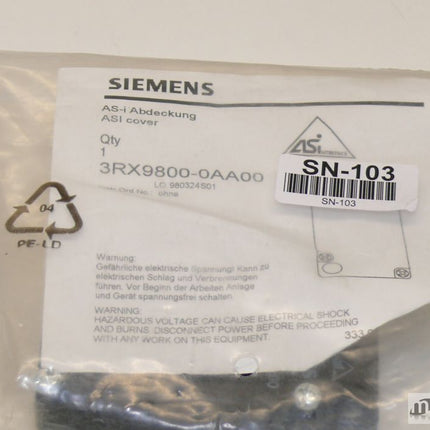 Neu-OVP Siemens 3RX9800-0AA00 / AS-i Abdeckung 3RX 9800-0AA00