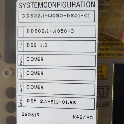 Indramat DDS02.1-W050-D S01-01 / AC servo control drive unit / NEU