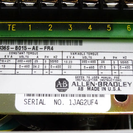 Allen-Bradley Sensorless Vector 1336 Plus 1336S-B015-AE-FR4 AC Drive - Maranos.de