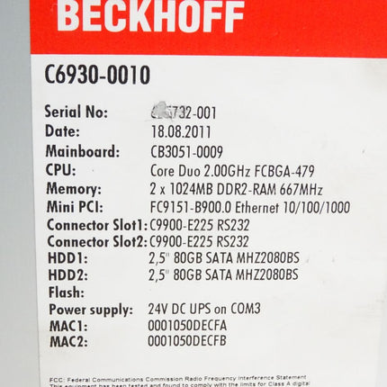 Beckhoff C6930-0010 Schaltschrank-Industrie-PC - Maranos.de