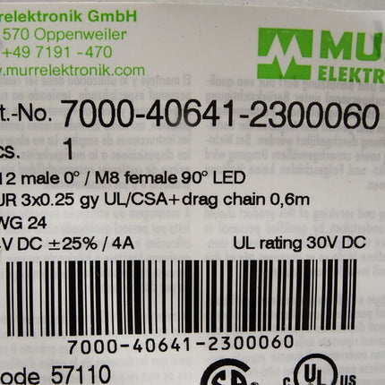 Murr Elektronik Kabel 7000-40641-2300060 / Neu OVP - Maranos.de