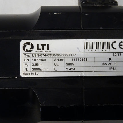 LTI Servomotor LSN-074-0350-30-560/T1,P / 11772153 / 3000r/min 1R