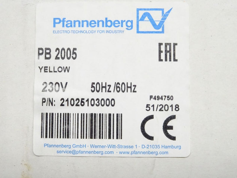 Pfannenberg  PB2005 F494750 Gelb 24 VDC NEU/OVP