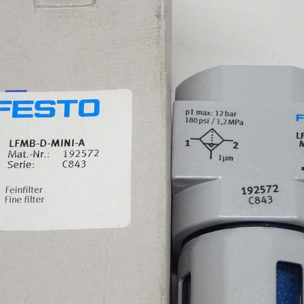 Festo 192572 Feinfilter LFMB-D-MINI-A / 12bar / 180psi / 1,2MPa / NEU-OVP