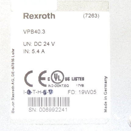 Rexroth IndraControl VPB Box PC Unit VPB40 VPB40-3D1L-2G0NN-D2D-HN-NN-FW R911172884