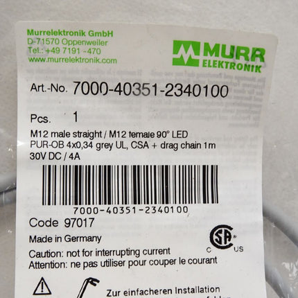 Murr Elektronik Kabel 7000-40351-2340100 / Neu OVP - Maranos.de