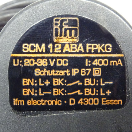 IFM Electronic SCM 12 ABA FPKG Sensor 20-36VDC Strömungswächter SCM12ABAFPKG