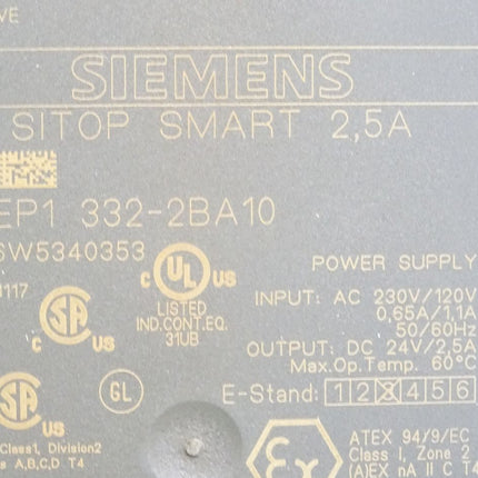 Siemens Sitop Smart 2.5A 6EP1332-2BA10 6EP1 332-2BA10 - Maranos.de