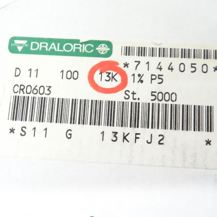 5000x Draloric CR0603 - 13K Ohm / 13KFJ2 Widerstände