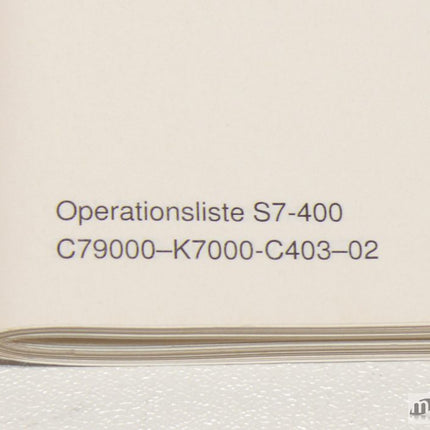 Siemens Simatic S7-400 Tabellenheft C79000-K7000-C403-02