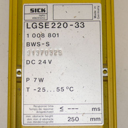 SICK LGSE220-33 Lichtschranke Lichtvorhang 1008801 BWS-S