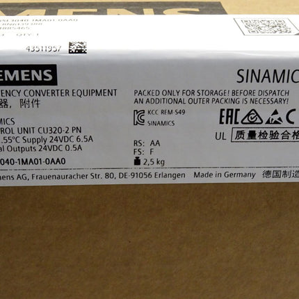 Siemens Sinamics 6SL3040-1MA01-0AA0 / Neu OVP versiegelt - Maranos.de
