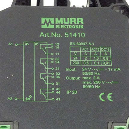 Murr Elektronic 51410 Relaismodul IN: 24V / 17mA OUT: 2A / 250V