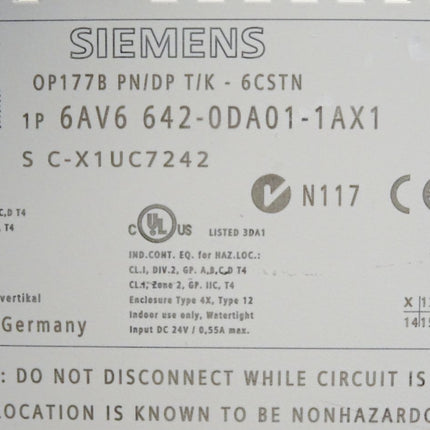 Siemens Backcover Rückschale Panel OP177B PN/DP T/K -6CSTN 6AV6642-0DA01-1AX1 6AV6 642-0DA01-1AX1 - Maranos.de