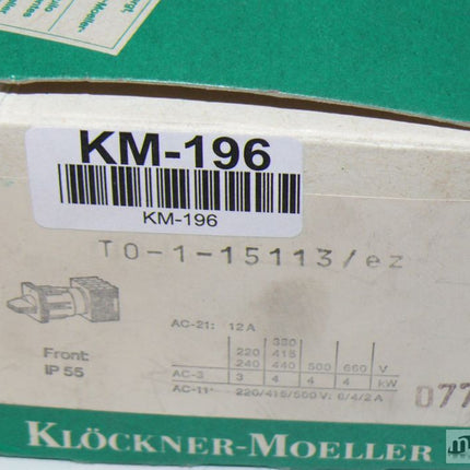 NEU-OVP Klöckner Möller T0-1-15113 Schalter TO-1-15113 Moeller