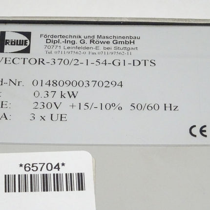 Röwe VECTOR-370/2-1-54-G1-DTS Frequenzumrichter 01480900370294 // 0,37kW