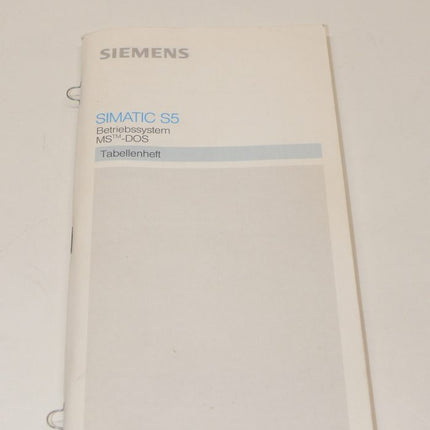 Siemens Simatic S5 Tabellenheft C79000-M8500-C648-03