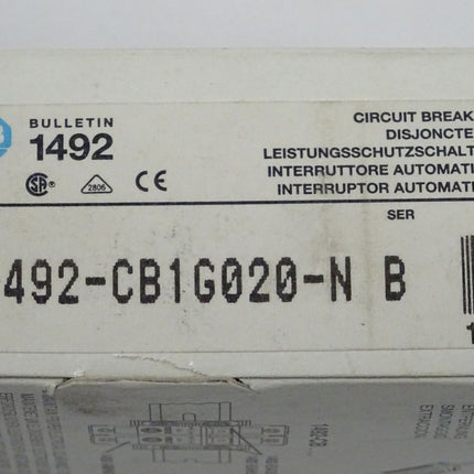 Allen Bradley 1492-CB1G020-N Ser. B Leistungsschutzschalter 1492CB1G020N NEU-OVP