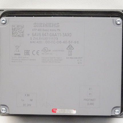 Siemens KTP400 Basic Mono PN 6AV6647-0AA11-3AX0 / 6AV6 647-0AA11-3AX0 - Touchglas und Membrane erneuert