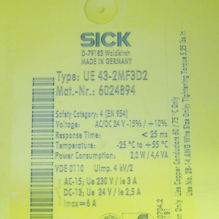 Sick UE43-2MF3D2 6024894 Safety Relay - Maranos.de