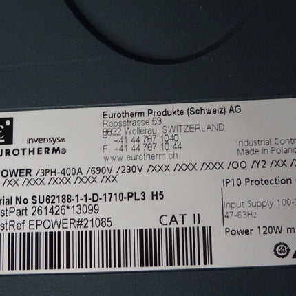 Eurotherm SU621881-1-D-1710-PL3 Driver EPower 3PH-400A