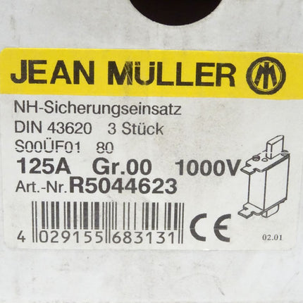 Jean Müller HLS00 125A Sicherungseinsatz 1000V neu-OVP