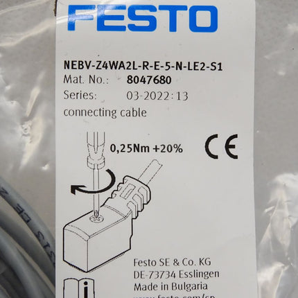 Festo 8047680 NEBV-Z4WA2L-R-E-5-N-LE2-S1 Verbindungsleitung / Neu OVP - Maranos.de