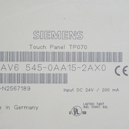 Siemens Backcover Rückschale Panel Touch TP070 6AV6545-0AA15-2AX0 6AV6 545-0AA15-2AX0 - Maranos.de