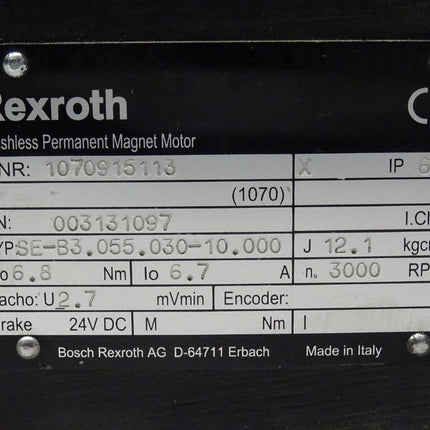 Rexroth SE-B3.055.030-10.000 Brushless Permanent Magnet Motor 1070915113