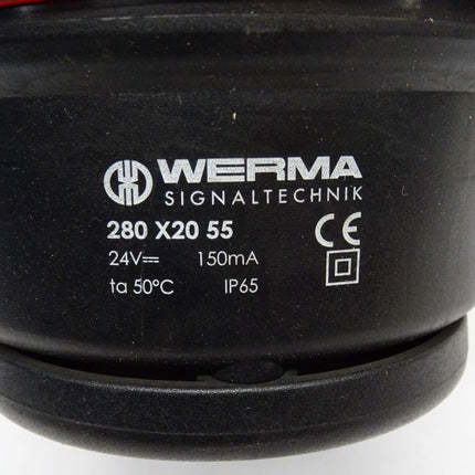 Werma Signaltechnik 280X2055 / 280 X20 55 / 24V / 150mA 280 X2055 Blitzleuchte ROT