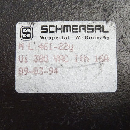 Schmersal Positionsschalter Rollenschwenkhebel M L 461-22y ML461-22y 101059446 / Neu - Maranos.de