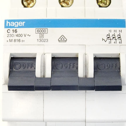 Hager C16 x M816 D1 230/400V 13023