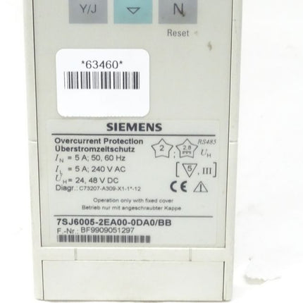 Siemens 7SJ6005-2EA00-0DA0/BB Überstromzeitschutz 7SJ6 005-2EA00-0DA0/BB