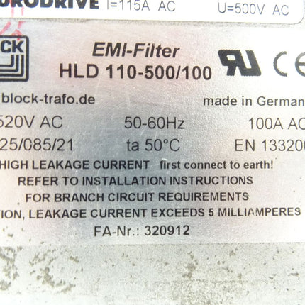 SEW-Eurodrive NF115-503 Netzfilter / HLD 110-500/100