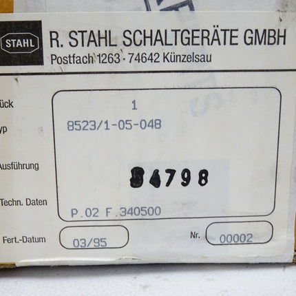 Stahl Schaltgeräte Motorschutzschalter 8523/1 / Neu OVP - Maranos.de