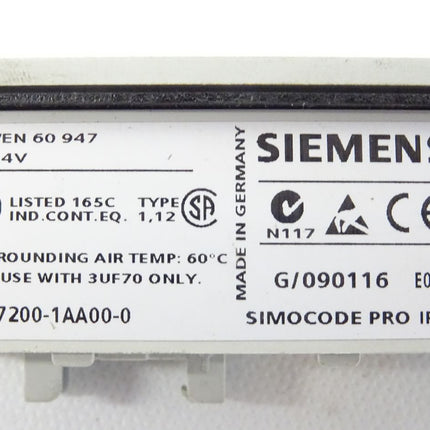 Siemens 3UF7200-1AA00-0 Simocode Pro Interface Panel