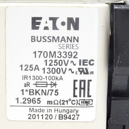 Eaton Bussmann series 170M3392 125A