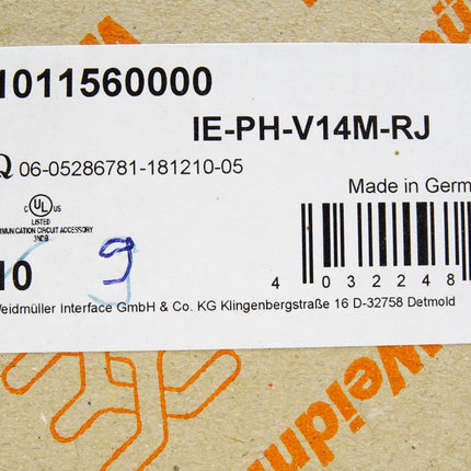 Weidmüller IE-PH-V14M-RJ / 1011560000 / Inhalt : 9 Stück / Neu OVP