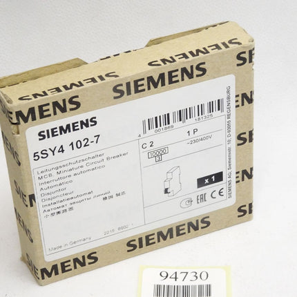 Siemens Leitungschutzschalter 5SY4 5SY4102-7 / Neu OVP