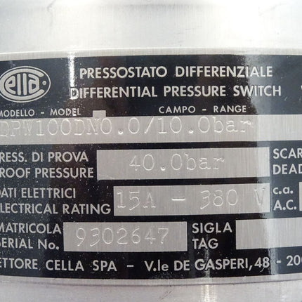 Wika Ettore Cella DPW100DN0.0/10.0bar Differenzdruckschalter 0/160mbar / Neu
