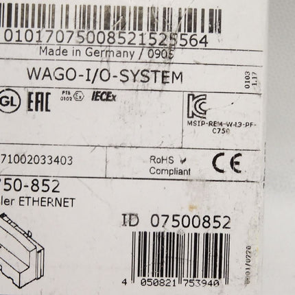 Wago 750-852 Controller Ethernet / Neu OVP versiegelt - Maranos.de