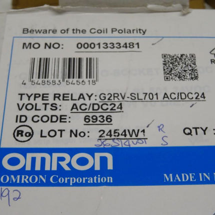 Omron G2RV-SL701 1 stk. Klemme Monostabiles Sockel neu