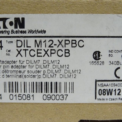EATON DIL M12-XPBC / XTCEXPCB Lötstiftadapter für DILM7/ DILM12 NEU/OVP 4 Stück DILM12-XPBC