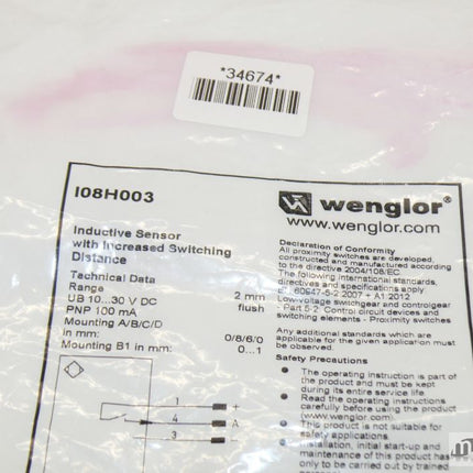 NEU-OVP Wenglor I08H003 Inductive Sensor Ungeöffnet