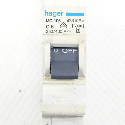 Hager MC106 C6 Leitungsschutzschalter Sicherung