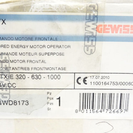 ABB Gewiss magnet Antrieb Frontmontage MTX/E 320-630-1000 / GWD8173 / neu OVP