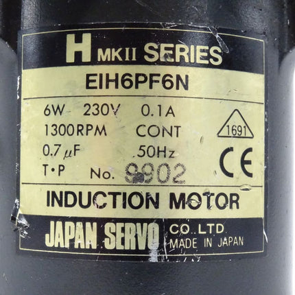 Japan Servo EIH6PF6N H MKII Series Induktionsmotor 6W / 1300RPM
