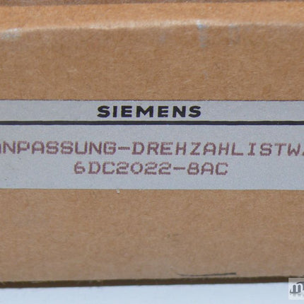 NEU-OVP: Siemens 6DC2022-8AC / 6DC2 022-8AC Anpassung Drehzahlistw.